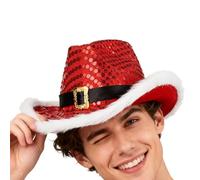 Chapeau de cow-girl de Noël : ce chapeau de cowboy de Noël pour femme ajoute une touche d'élégance à vos vêtements et agit comme un accessoire festif accrocheur. Cela rehausse votre présence à Weihnac