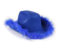 Chapeau De Cow-Girl en Plumes pour Femmes Chapeau De Cow-Boy Occidental Chapeau De À Plumes Moelleuses pour Fête De Mariage Accessoire De Fête D'enterrement De Vie De Jeune Fille