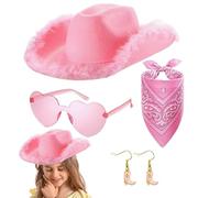 Chapeau De Cow-girl Rose - Accessoire De Rodéo Élégant, Tenue De Fête Occidentale | Heatheurs De Ranch Décoratifs, Élégant Festival Country Mode, Caractéristique Intérieure En Peluche Confortable Pour