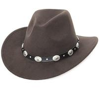 Chapeau de Cowboy à Large Bord Vintage Style Australien Western Down Under Bush Chapeau de Cowboy Occidental avec Ceinture pour Hommes et Femmes