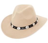Chapeau de Cowboy à Large Bord Vintage Style Australien Western Down Under Bush Chapeau de Cowboy Occidental avec Ceinture pour Hommes et Femmes