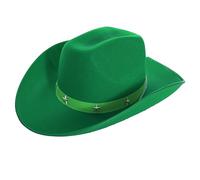 Chapeau de cowboy - Accessoire de déguisement - Chapeau de cowboy clouté vert - Chapeau de cowboy Wild West (lot de 1)