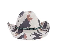 Chapeau de cowboy adulte avec motif imprimé vache pour femme, modèle occidental, photographie, camouflage, chapeaux en feutre pour hommes avec corde, F, Taille unique