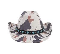 Chapeau de cowboy adulte avec motif imprimé vache pour femme, modèle occidental, photographie, camouflage, chapeaux en feutre pour hommes avec corde, Q, Taille unique