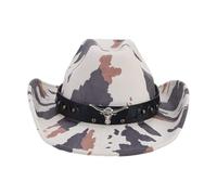 Chapeau de cowboy adulte avec motif imprimé vache pour femme, modèle occidental, photographie, camouflage