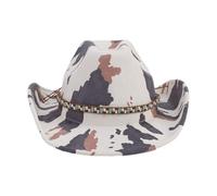 Chapeau de cowboy adulte avec motif imprimé vache pour femme, modèle occidental, photographie, camouflage
