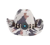 Chapeau de cowboy adulte avec motif imprimé vache pour femme, modèle occidental, photographie, camouflage