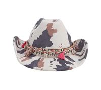 Chapeau de cowboy adulte avec motif imprimé vache pour femme, modèle occidental, photographie, camouflage