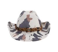 Chapeau de cowboy adulte avec motif imprimé vache pour femme, modèle occidental, photographie, camouflage
