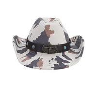 Chapeau de cowboy adulte avec motif imprimé vache pour femme, modèle occidental, photographie, camouflage, chapeaux en feutre pour hommes avec corde, m, Taille unique
