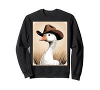 Chapeau de Cowboy Amusant Portant Un Chapeau dans Un Champ Occidental pour Femmes et Hommes Sweatshirt