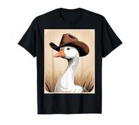 Chapeau de Cowboy Amusant Portant Un Chapeau dans Un Champ Occidental pour Femmes et Hommes T-Shirt