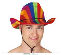Chapeau de cowboy arc-en-ciel Chapeau de fête coloré Costume Far West Carnaval Accessoire Aventure Couvre-chef Fantaisie, Couleur : Multicolore