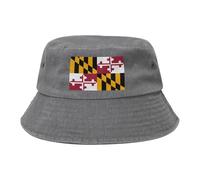Chapeau de cowboy avec drapeau de l'État du Maryland - Noir - Rétro et tendance - Convient à tous les types d'activités de plein air, gris, Taille unique