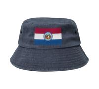 Chapeau de cowboy avec drapeau de l'État du Missouri - Noir - Rétro et tendance - Convient à tous les types d'activités de plein air, bleu marine, Taille unique