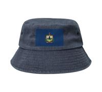Chapeau de cowboy avec drapeau de l'État du Vermont - Noir - Rétro et tendance - Convient à tous les types d'activités de plein air, bleu marine, Taille unique
