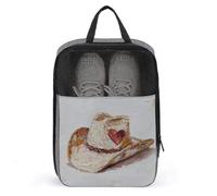 Chapeau de cowboy avec sac à chaussures en forme de cœur cousu pour voyage, usage quotidien, sac de rangement anti-poussière pour chaussures de golf
