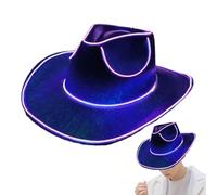 Chapeau de cowboy brillant | Hut de cowboy LED de 14,57 pouces | Eva Composite Material Disco Hat pour hommes | Adaptable Bright Party Hat for Costume Festival Carnival Halloween Stage Show Show