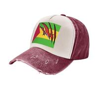 Chapeau de Cowboy Café, Casquette de Baseball Vintage en Denim Délavé avec Imprimé Drapeau de São Tomé-Et-Principe, 100% Coton Unisexe Réglable Unique 2 One Size