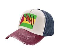 Chapeau de Cowboy Café, Casquette de Baseball Vintage en Denim Délavé avec Imprimé Drapeau de São Tomé-Et-Principe, 100% Coton Unisexe Réglable Unique 1 One Size
