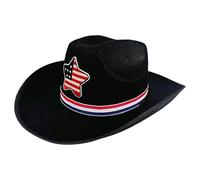 Chapeau de cowboy, chapeau patriotique du drapeau du 4ème juillet, chapeau de costume occidental à cinq pointes, accessoire de costume occidental pour fête, parade, festival, barbecue, événement en