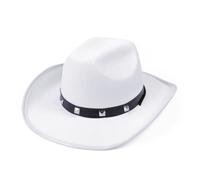 Chapeau de cowboy clouté - Bristol Novelty - Blanc - Adulte - Mixte - Décontractée