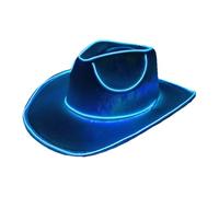 Chapeau De Cowboy Coloré - Glow In The Dark Cowboy Chapeau | Cowgirl Disque Cap | 14.57x12.99x5.12 Pouces | LED HACK GLOWN IN The Dark Party Cowboy Chapeaux De Cowboy À Batterie Géré Chapeau D