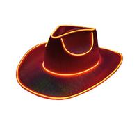 Chapeau De Cowboy Coloré - Glow In The Dark Cowboy Chapeau | Cowgirl Disque Cap | 14.57x12.99x5.12 Pouces | LED HACK GLOWN IN The Dark Party Cowboy Chapeaux De Cowboy À Batterie Géré Chapeau D