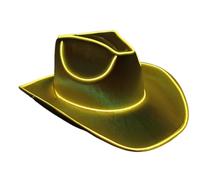 Chapeau De Cowboy Coloré - Glow In The Dark Cowboy Chapeau | Cowgirl Disque Cap | 14.57x12.99x5.12 Pouces | LED HACK GLOWN IN The Dark Party Cowboy Chapeaux De Cowboy À Batterie Géré Chapeau D