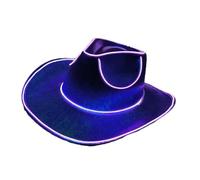 Chapeau De Cowboy Coloré - Glow In The Dark Cowboy Chapeau | Cowgirl Disque Cap | 14.57x12.99x5.12 Pouces | LED HACK GLOWN IN The Dark Party Cowboy Chapeaux De Cowboy À Batterie Géré Chapeau D
