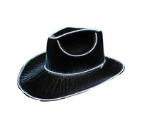 Chapeau De Cowboy Coloré - Glow In The Dark Cowboy Chapeau | Cowgirl Disque Cap | 14.57x12.99x5.12 Pouces | LED HACK GLOWN IN The Dark Party Cowboy Chapeaux De Cowboy À Batterie Géré Chapeau D