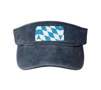 Chapeau de cowboy creux en coton imprimé drapeau bavarois noir, tendance et polyvalent pour toutes les saisons., bleu marine, Taille unique