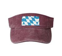 Chapeau de cowboy creux en coton imprimé drapeau bavarois noir, tendance et polyvalent pour toutes les saisons., Rouge, taille unique