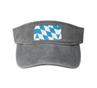 Chapeau de cowboy creux en coton imprimé drapeau bavarois noir, tendance et polyvalent pour toutes les saisons., Gris, taille unique