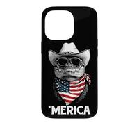 Chapeau de Cowboy Crocodile Lunettes de Soleil Drapeau américain Bandana Gator Coque pour iPhone 13 Pro