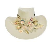 Chapeau de cowboy - Cuir PU 120 g, léger, respirant, marron, couvre-chef classique, durable et résistant à l'eau | Coiffe vintage élégante pour concert danse fêtes