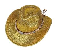 Chapeau de cowboy de vacances à paillettes pour rappeur Panama brillant pour club, carnaval, festival de musique, fête disco cool pour femme