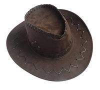 Chapeau de cowboy d'été pour femme et homme - Chapeau de soleil à large bord - Étui de voyage pour homme, marron, Taille unique