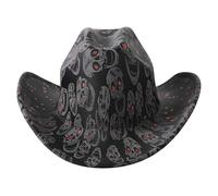 Chapeau de cowboy d'Halloween pour homme et femme - Costume de cowboy texan occidental - Chapeau de cowgirl à large bord rétro - Chapeau Fedora Trilby - Accessoire de déguisement pour fête de carnaval