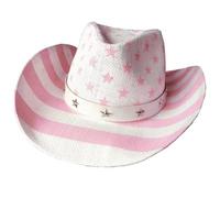 Chapeau De Cowboy Drapeau Américain, Chapeau De Cowboy Pour Femme, Chapeau De Cowboy En Paille, Chapeau De Cowgirl Western, Chapeau De Cowboy Texan, Chapeau De Fête, Chapeau De Cowboy Rose Pour