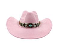Chapeau de cowboy en daim pour hommes et femmes, accessoires rétro pour gentleman en paille Hombre (couleur-41)