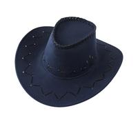 Chapeau de cowboy en daim synthétique 2026 pour enfants, pour les fêtes à thème, les déguisements et les costumes d'Halloween Écharpe polaire garçon (bleu marine, taille unique)