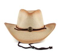 Chapeau de cowboy en paille occidentale pour homme Tavel Outsider Fedora Panama Paille Chapeaux de cowboy pour homme, beige, taille unique