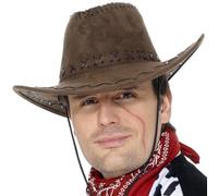Chapeau De Cowboy En Suède Deluxe Marron Pour Costume Par Smiffys