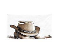 Chapeau de cowboy et bottes - Bannière imprimée pour festival - Polyester sur une face avec œillets métalliques pour événements en plein air, marchés de Noël et fêtes