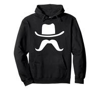 Chapeau de Cowboy et Moustache drôle Silhouette Sombre Sweat à Capuche
