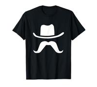 Chapeau de Cowboy et Moustache drôle Silhouette Sombre T-Shirt