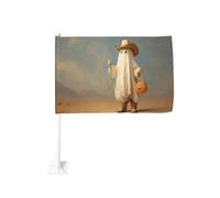 Chapeau de cowboy fantôme bottes occidentales drapeau de voiture extérieur fenêtre clip 30 x 45 cm double face décoration de voiture