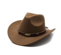 Chapeau de Cowboy Homme Femme Chapeau Western Cowgirl Hat Chapeau Fedora de Cowboy Occidental à Large Bord Chevalier Jazz Hat (FR/ES, Alpha/Lettres, Taille Unique, Kaki)