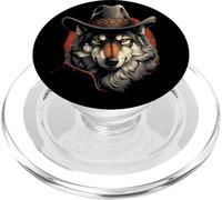 Chapeau de Cowboy Loup de l'ouest pour Les Amoureux des Loups PopSockets PopGrip pour MagSafe
